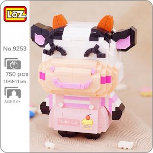 9253 мир животных корова девушка молочный скот улыбка кукла модель DIY мини алмазные блоки кирпичи строительная игрушка для детей без коробки LOZ
