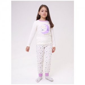 2931270 Пижама: Джемпер, брюки Планеты, LIZA VOLKOVA, цвет молочный, размер 152