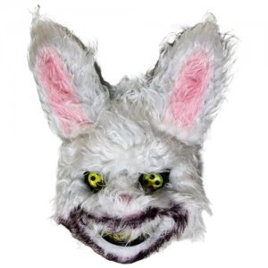 Маска на Хэллоуин /страшная зайца / Оригинальная /маска кролика Lucky. Цвет: белый