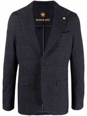 Однобортный пиджак Manuel Ritz. Цвет: синий