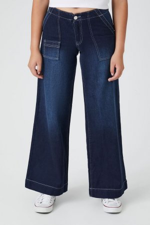Широкие джинсы с низкой посадкой , деним Forever 21