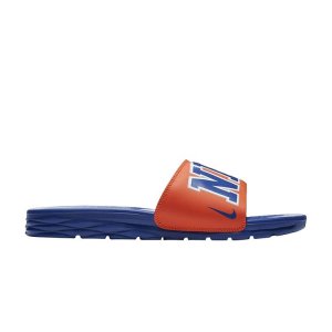 Мужские сандалии NBA x Benassi Knicks Orange Brilliant-Orange Flat-Silver-Rush-Blue-Rush-Blue 917551-800 Nike
