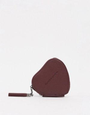 Бордовый кошелек для монет в форме сердца -Красный Claudia Canova