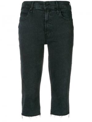 Длинные джинсовые шорты с необработанным краем Mother. Цвет: черный