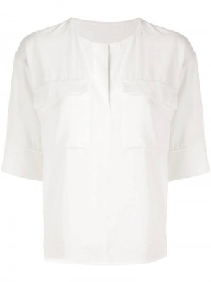 Блузка с карманами Ballsey. Цвет: белый