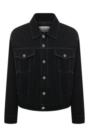 Джисновая куртка MM6. Цвет: чёрный