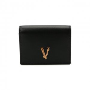 Кожаное портмоне Versace. Цвет: чёрный