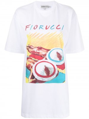 Платье-футболка Sunbathing с принтом Fiorucci. Цвет: белый