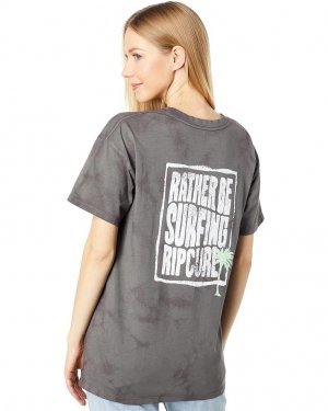 Футболка Rather Be Surfing Oversized Tee, цвет Washed Black Rip Curl