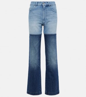 Пэчворк прямые джинсы с высокой посадкой PETER DO, синий Do