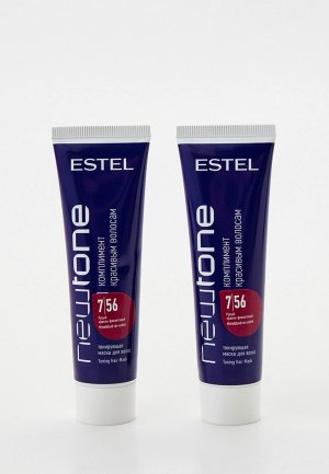 Маска для волос Estel NEWTONE, тонирования, 7/56 русый красно-фиолетовый, 60 мл x 2 шт.. Цвет: фиолетовый