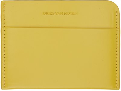 Желтая кожаная визитница Dries Van Noten