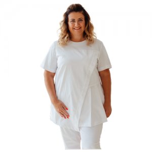 Блуза Лиза со складками белая 54 PIP. Цвет: белый