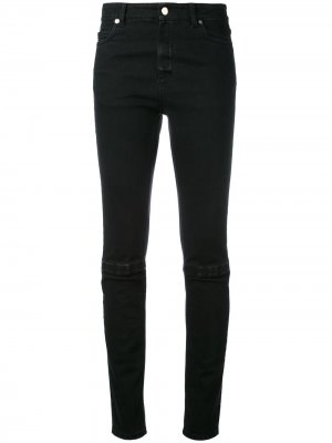 Узкие джинсы с липучками Christopher Kane. Цвет: черный
