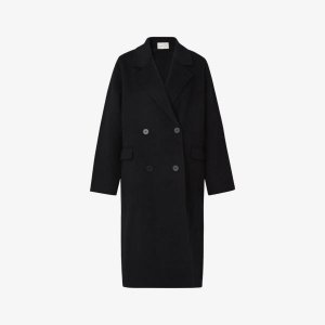 Пальто Lauretta с бахромой из смесовой шерсти , черный By Malina