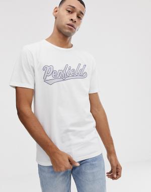 Белая футболка с круглым вырезом и логотипом на груди Mendona-Белый Penfield