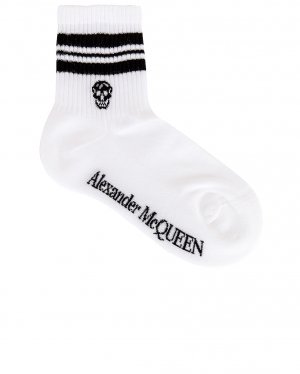 Носки Alexander Mcqueen Skull Stripe, цвет White & Black