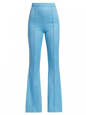 Шерстяные брюки-клеш со швами Oscar De La Renta, синий Renta