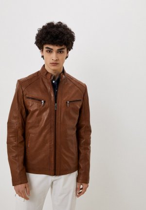Куртка кожаная Jorg Weber. Цвет: коричневый