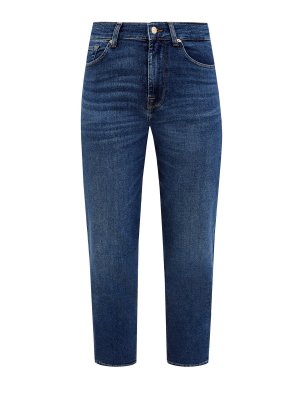 Укороченные джинсы Malia из коллекции Luxe Vintage 7 FOR ALL MANKIND. Цвет: синий