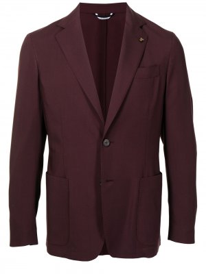 Шерстяной однобортный пиджак Colombo. Цвет: красный