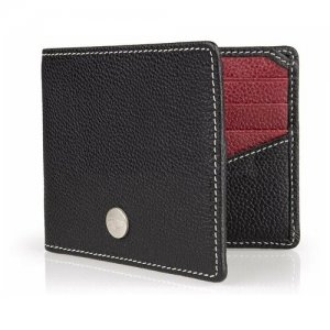 Кожаный кошелек Heritage Wallet Jaguar. Цвет: черный/бордовый