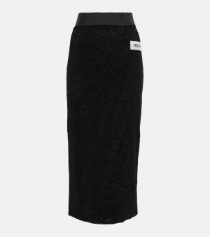 Кружевная юбка миди с высокой посадкой из коллаборации Kim Kardashian DOLCE&GABBANA, черный Dolce&Gabbana