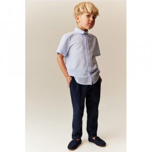 Хлопковая рубашка с коротким рукавом HM, голубая полоска H&M