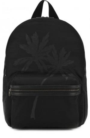 Текстильный рюкзак с принтом Tomas Maier. Цвет: черный
