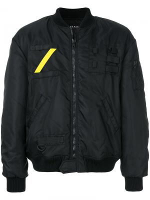 Куртка-бомбер с контрастной полосой Letasca. Цвет: черный