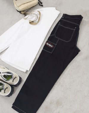 Черные классические брюки с контрастными швами -Черный Kickers