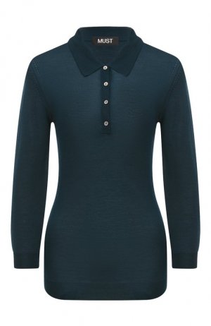 Кашемировый пуловер-поло MUST. Цвет: зелёный