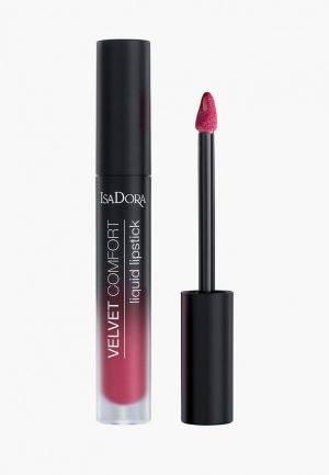 Помада Isadora для губ матовая Velvet Comfort Liquid Lipstick 58, 4 мл.. Цвет: розовый