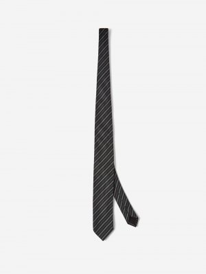 Шелковый галстук в полоску-жаккард , черный Lanvin