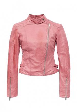 Куртка кожаная Steven-K. Цвет: розовый