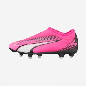 Детские футбольные кроссовки FG/AG ‒ Ultra Match без шнурков розовые , цвет rosa PUMA