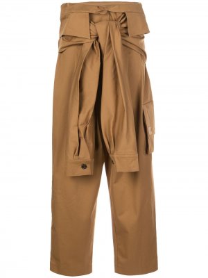 Зауженные брюки с поясом Natasha Zinko. Цвет: коричневый