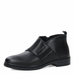 Ботинки  Короткие женские кожаные на низком каблуке 40 размер, размер 40, черный Marko. Цвет: черный