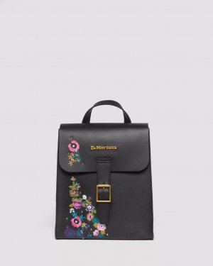 Рюкзак Vintage Floral Leather Mini, черный Dr. Martens