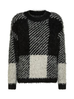 Collection свитер с круглым вырезом в клетку, черный Koan. Цвет: черный