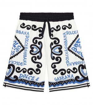 Хлопковые шорты-бермуды с логотипом , белый Dolce&Gabbana Kids