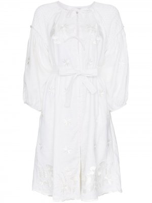 Платье Hugh Jesmok с расклешенным подолом Innika Choo. Цвет: белый