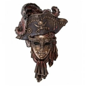 Венецианская маска Пират (цвет бронзовый) WS-324 Veronese. Цвет: золотистый/коричневый