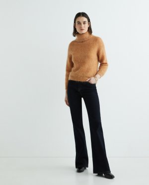 Женский однотонный пуловер с высоким воротником и длинными рукавами Yas, коричневый YAS. Цвет: коричневый