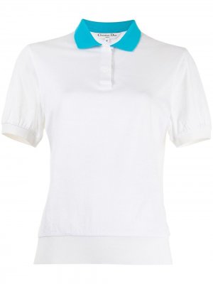 Рубашка поло pre-owned с вышитым логотипом Christian Dior. Цвет: белый