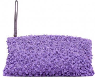 Пурпурный клатч с украшением Dries Van Noten