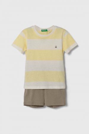 United Colors of Benetton Детская хлопковая пижама, желтый