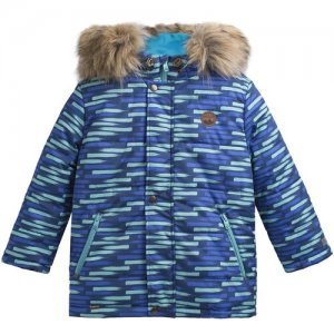 Куртка зимняя, водонепроницаемость, карманы, защита от попадания снега, подкладка, светоотражающие элементы, размер 116, серый Bembi. Цвет: зеленый/серый