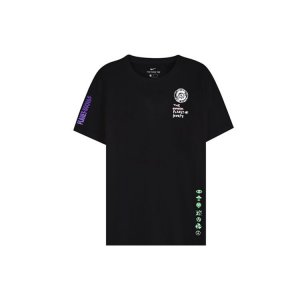 Summer Hoops Basketball Short Sleeve T-Shirt Men Tops Black CW4817-010 Nike