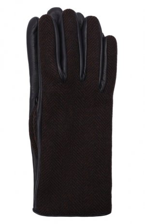 Комбинированные перчатки Loro Piana. Цвет: коричневый